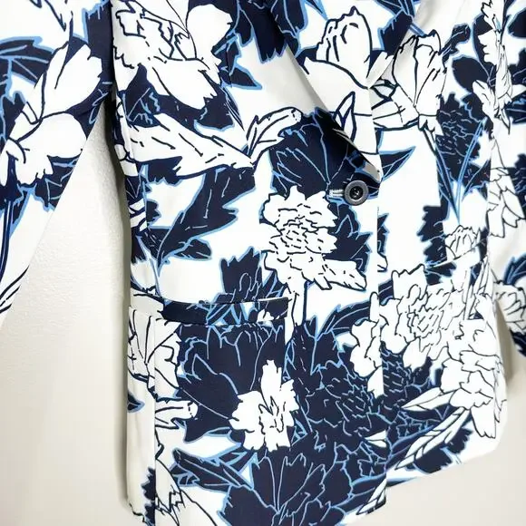 Yumi Kim Womens Trail Blazer Jacket Single Button Floral Gramercy Park Navy XS